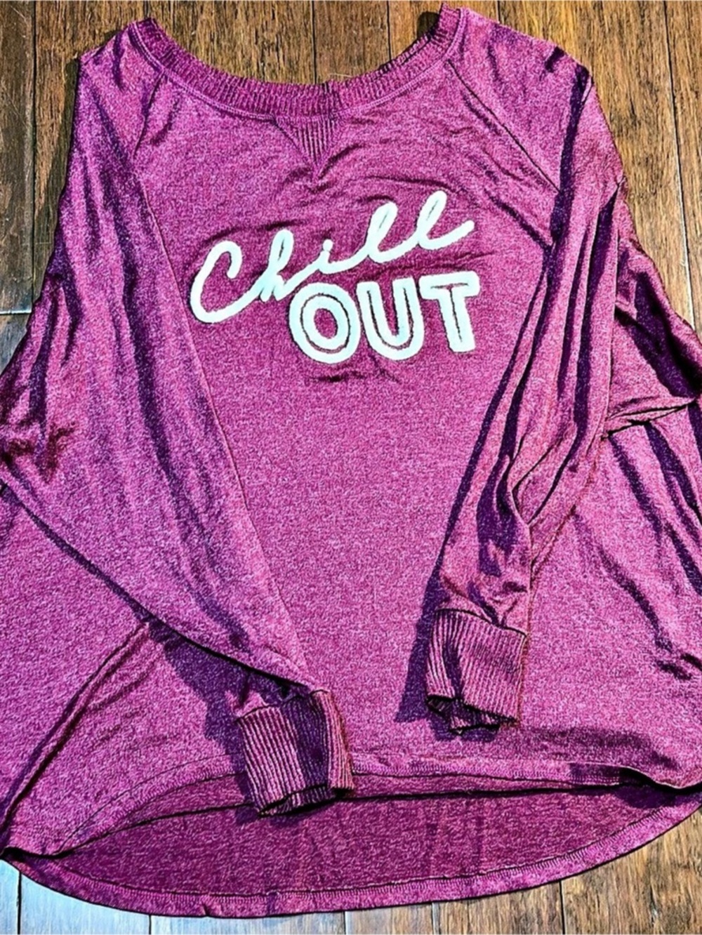 Secret Treasures Purple Graphic Long Sleeve Top Size 2X